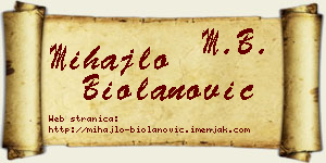 Mihajlo Biolanović vizit kartica